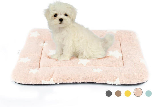 Mora Pets Dog Crate Pad Kennel Bed Crate Mat for Small Dogs Washable Cute Star Pet Bed for Dog Cage Ultra Soft Flat Puppy Cat Kitten Pillow Cushion for Sleeping Anti-Slip Pink 24 x 18 - Pet Explorer