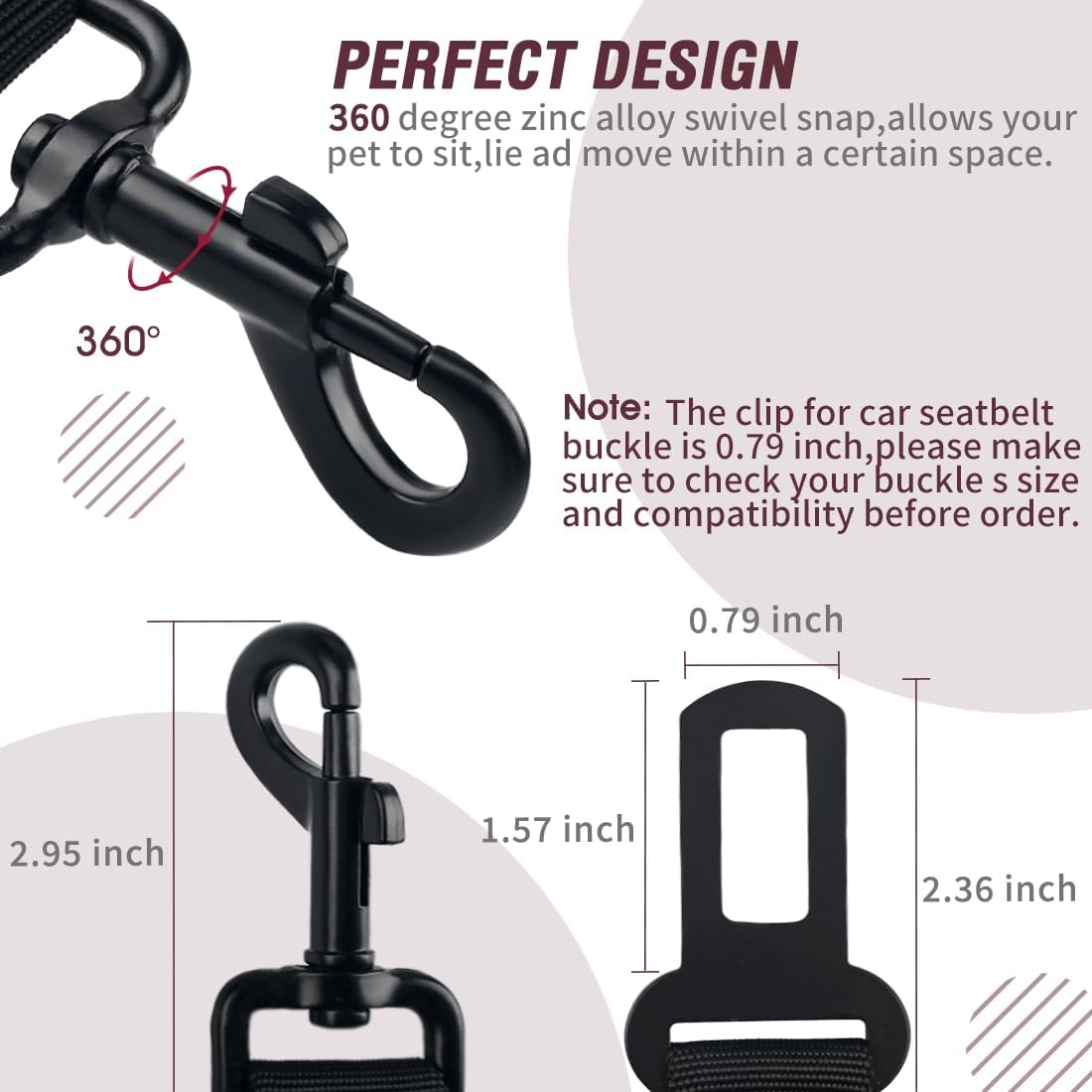 COOYOO Dog Seat Belt,3 Piece Set Retractable Dog Car Adjustable Seatbelts for Vehicle Nylon Pet Safety Heavy Duty & Elastic & Durable Car Harness for Dogs - Pet Explorer