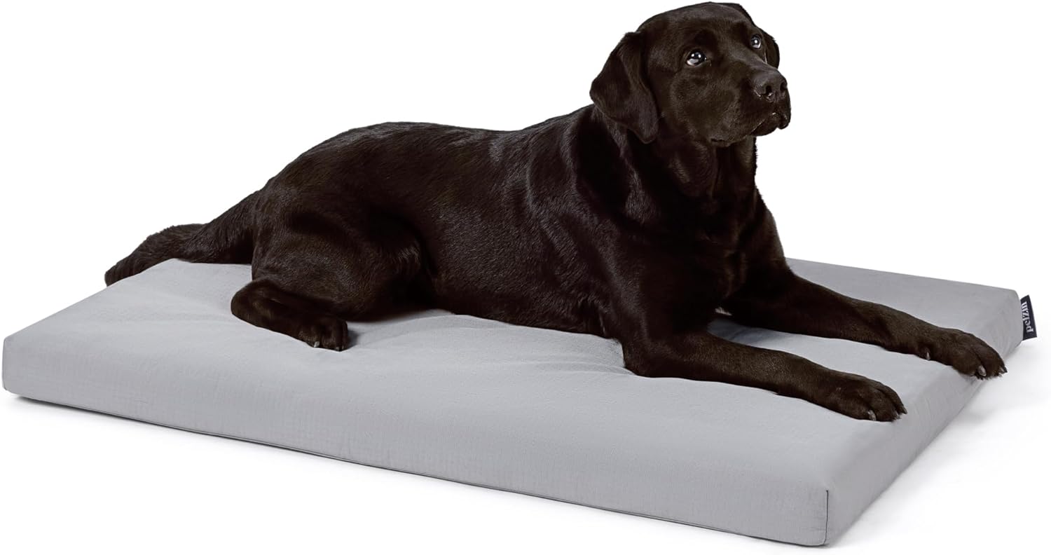 Cybarmour Indestructible Dog Bed - Outdoor Waterproof Chew Proof Dog Crate Pad - Orthopedic Kennel Mat for Aggressive Chewers - Large Breeds & Fits 42-Inch Crate - 41"x27", Limestone - Pet Explorer