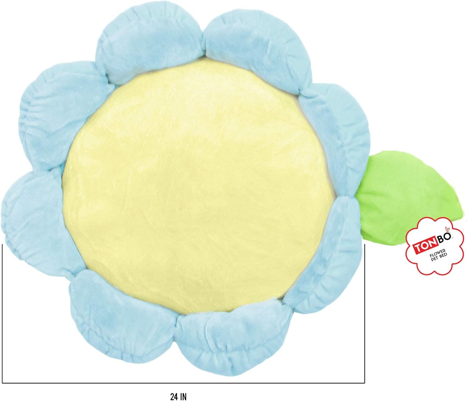 TONBO Soft Plush Small Cute and Cozy Nature Dog Cat Bed, Washer and Dryer Friendly (Blue Flower) - Pet Explorer