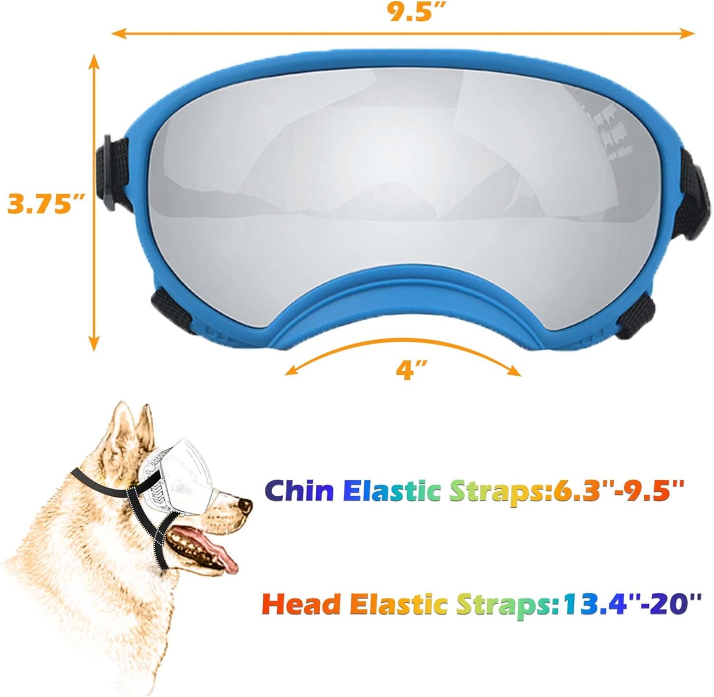 Winproof Large Dog Sunglasses with Adjustable Strap, UV Protection, Soft Goggles for Medium-Large Dogs - Pet Explorer