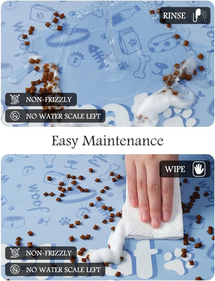 Pet Feeding Mat-Absorbent Dog Mat for Food and Water Bowl-No Stains Quick Dry Water Dispenser Mat-Dog Accessories Pet Supplies-Bowl for Messy Drinkers（PAW,12"x19" - Pet Explorer