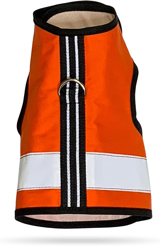 Kitty Holster Reflective Cat Harness – High-Visibility Cat Harness for Travel, Day and Night Walking - Soft Cotton Cat Accessories, Breathable, Secure & Washable, Made in USA-Outrageous Orange, S to M