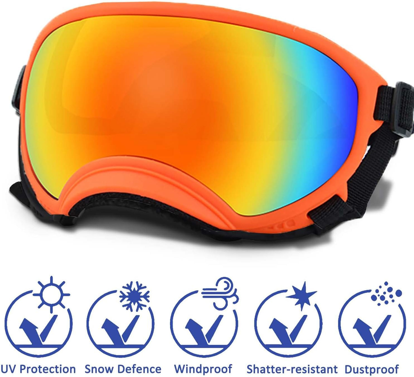 Medium Dog Sunglasses with Adjustable Strap UV Protection, Winproof Dog Puppy Sunglasses, Suitable for Medium Dog Pet Glasses, Dogs Eyes Protection,Soft Dog Goggles - Pet Explorer