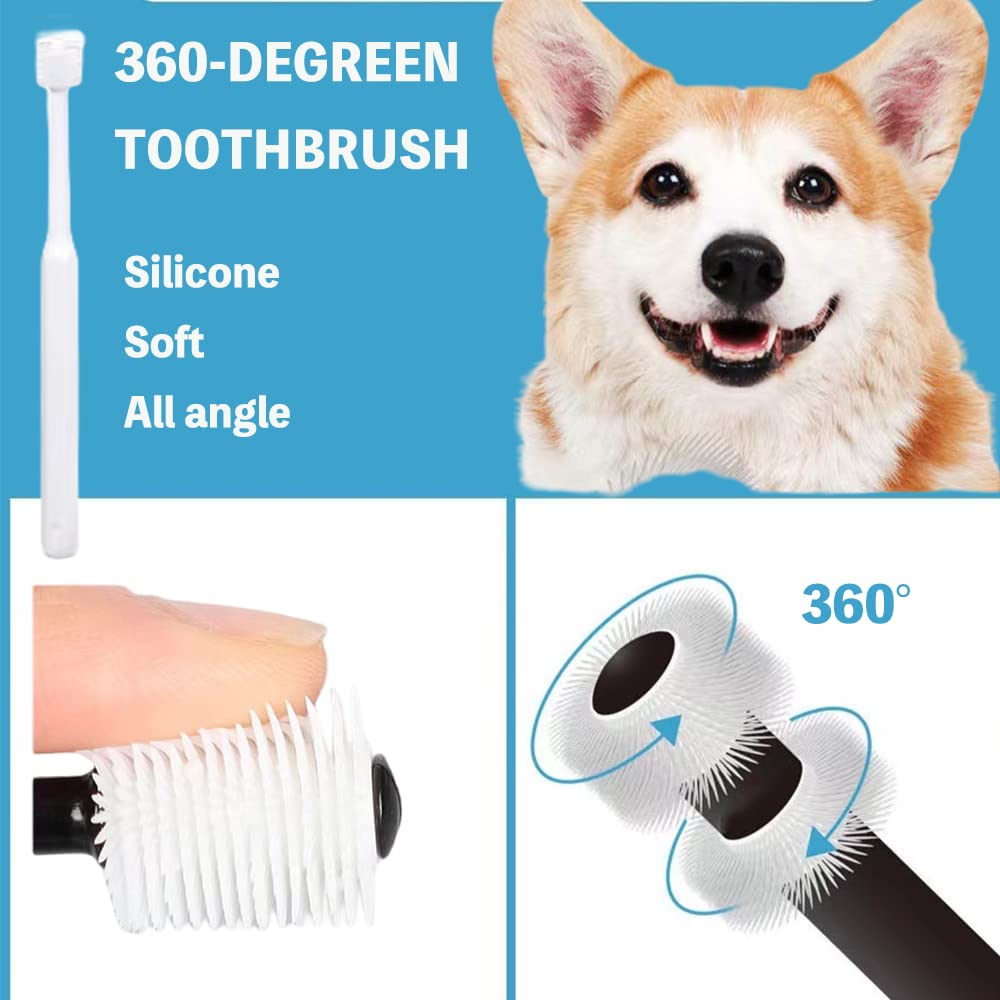 8 Pack Small Dog & Cat Toothbrush Kit, 360º Pet Toothbrush/Mini Head/Dual Head / 10000 Ultra-Soft Bristles Tooth Brush/Finger Toothbrushs for Cat Kitten Doggie Dental Care, Oral Hygiene - Pet Explorer
