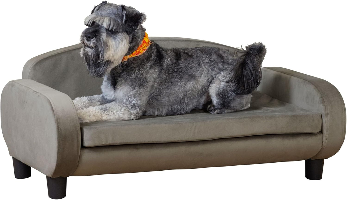 Paws & Purrs Multi-Cat Sofa Elevated Pet Bed for Indoor Cats Raised Cats Couch with Removable Washable Mattress Cover for Kittens, Dogs - 35.5" Wide, Ash - Pet Explorer