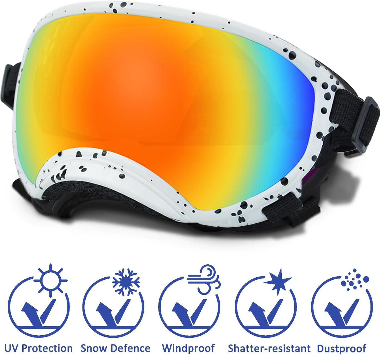Medium Dog Sunglasses with Adjustable Strap UV Protection, Winproof Dog Puppy Sunglasses, Suitable for Medium Dog Pet Glasses, Dogs Eyes Protection,Soft Dog Goggles - Pet Explorer