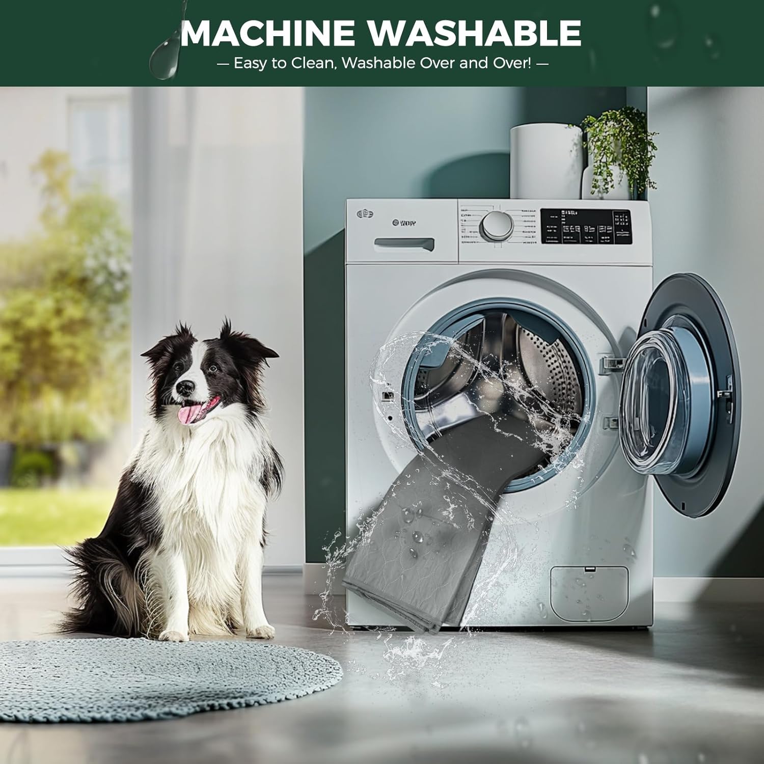 FXW Washable Pee Pads for Dogs, Puppy Pads with Super Absorbent, Specifically Designed for Potty Training, 35" Square, Gray, 2 Packs - Pet Explorer