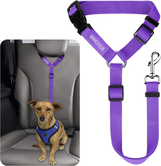 BWOGUE Pet Dog Cat Seat Belts, Car Headrest Restraint Adjustable Safety Leads Vehicle Seatbelt Harness (1 Pack) - Pet Explorer