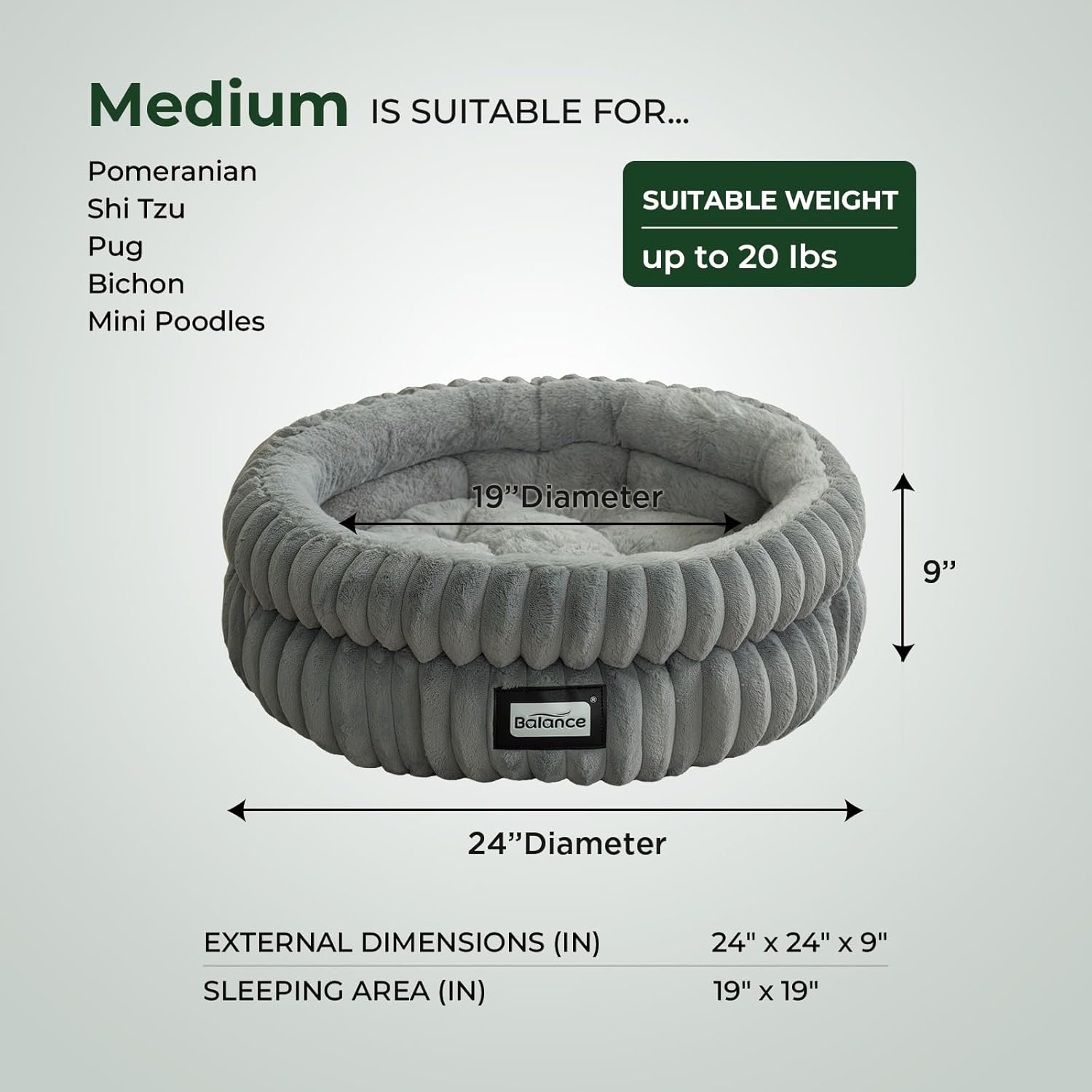 BALANCE Cat Bed Kitten Bed, Washable Round Cat Beds for Indoor Cats,Super Soft Plush Faux Fur Pet Bed for Puppy and Kitten with Anti-Slip Bottom - Pet Explorer