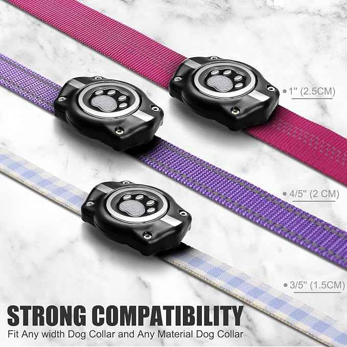 AirTag Dog Collar Holder, 100% Waterproof Air Tag Mount, Compatible with Apple Air Tag for Dogs & Cat Collars, Ultra-Durable Dog Collar AirTag Holder - Fits All Width Collars (Reflective,2 Pack)
