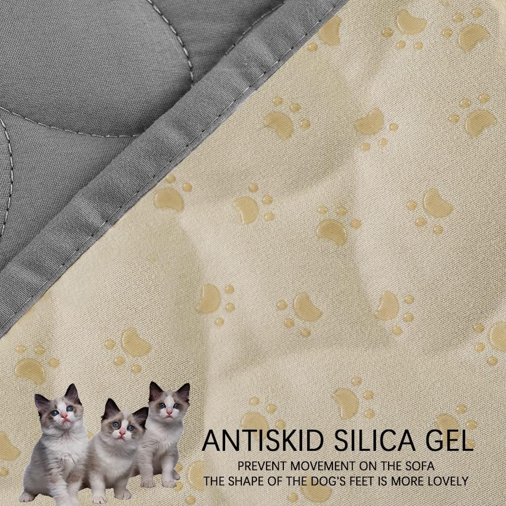 Ameritex Pet Bed Cover Dog Bed Blanket for Sofa and Furniture Waterproof New Pattern Design (52x82 Inch, Light Grey) - Pet Explorer