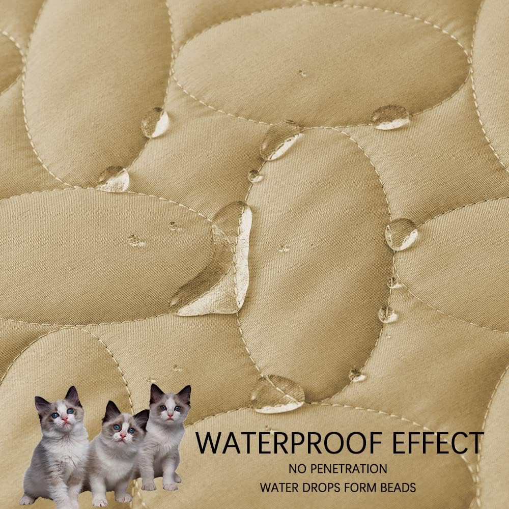 Ameritex Pet Bed Cover Dog Bed Blanket for Sofa and Furniture Waterproof New Pattern Design (52x82 Inch, Sand) - Pet Explorer