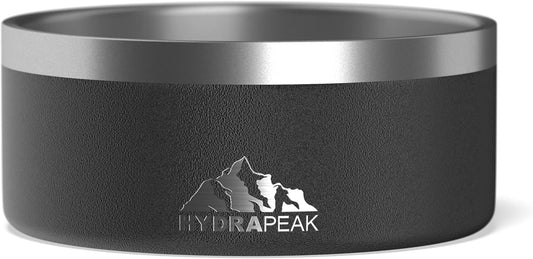 Hydrapeak Dog Bowl; Non Slip Stainless Steel; Water and Food Dish; Large Sized and Small Dogs; 32oz 64oz; Multiple Sizes; 4 Cup | Black - Pet Explorer