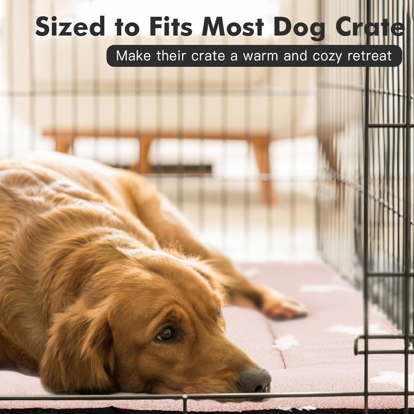 Mora Pets Dog Crate Pad Dog Kennel Bed Crate Mat for Large Dogs Washable Cute Star Pet Bed for Cage Ultra Soft Flat Pillow Cushion for Cozy Sleeping Anti-Slip Pink 42 x 27 - Pet Explorer