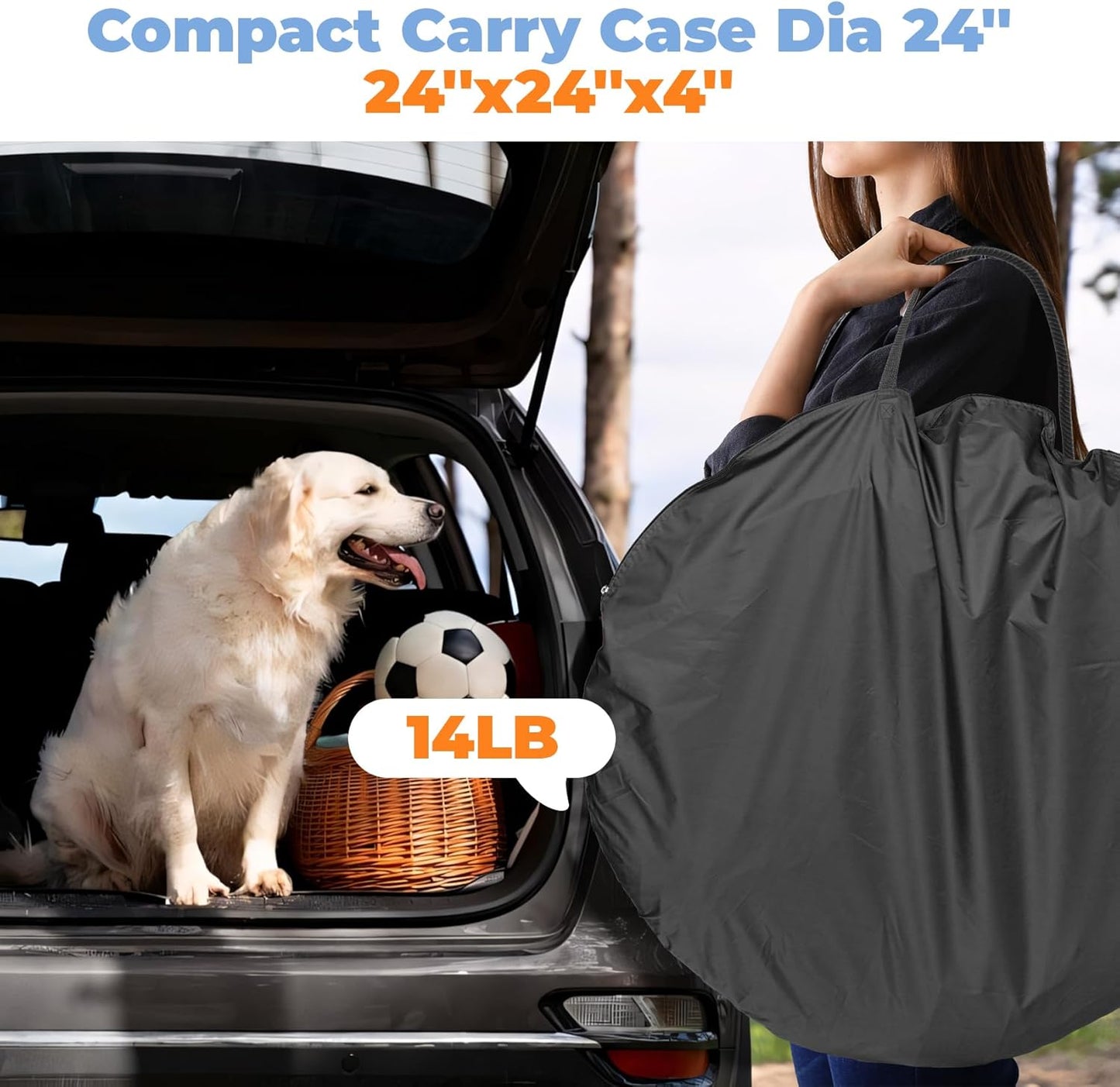 XXLarge Popup Portable Dog Houses, 10'x4.8'H Assembly-Free Gazebo-Style Kennel Dog Playpen Pet Screen Tent Sun Shade Shelter, Dog Crates Canopy for Travel Camping Anti-Bugs with Leakproof Bottom - Pet Explorer