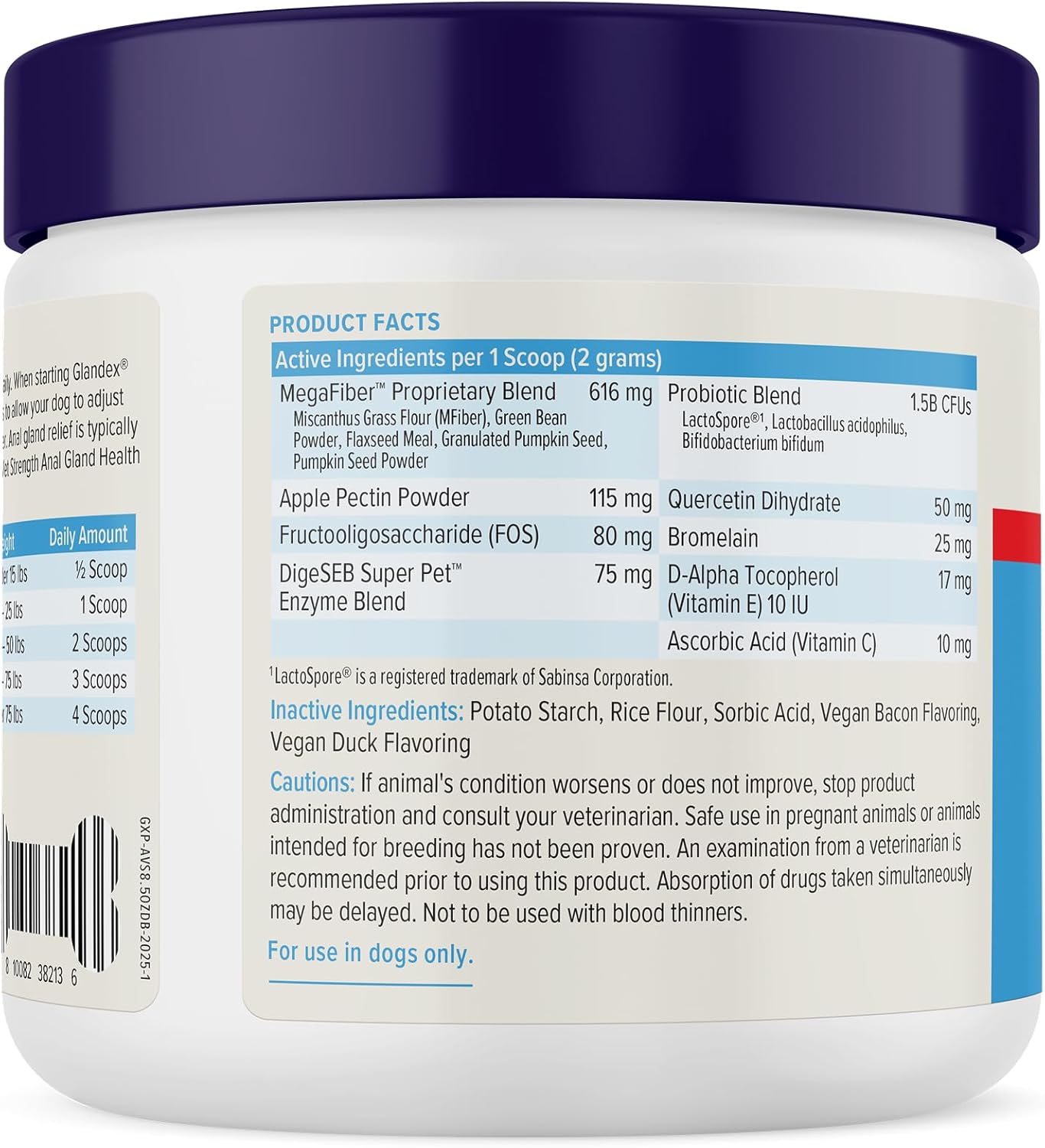 Glandex Dog Fiber Supplement Powder for Anal Glands with Pumpkin, Digestive Enzymes & Probiotics - (Regular or Advanced Strength) - Boot The Scoot (8.5 oz, Advanced Strength Duck & Bacon) - Pet Explorer