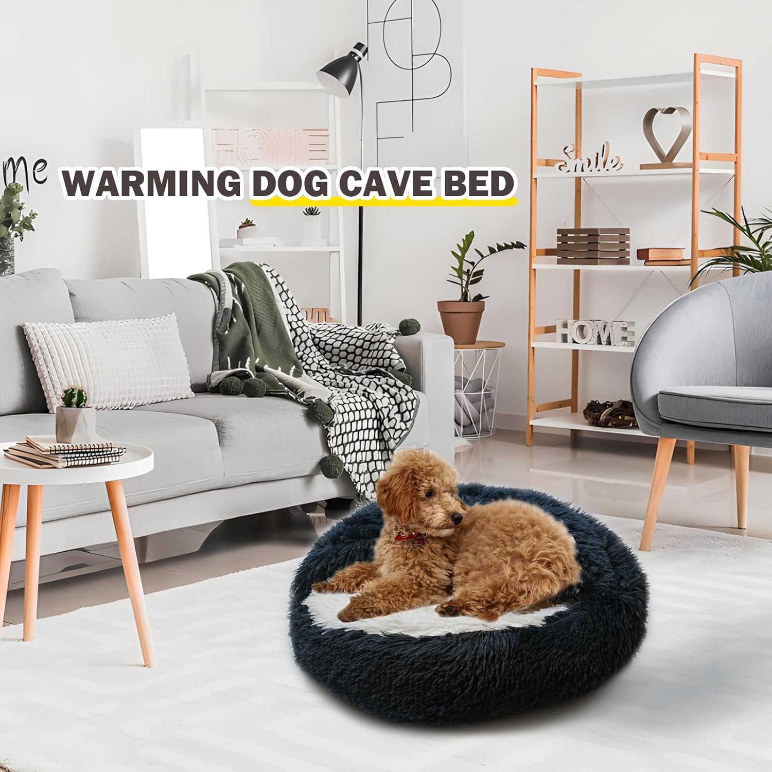 Cat Bed for Indoor Cats, Calming Cozy Cave with Self-Warming Plush, Entire Bed Machine Washable & Anti-Slip Base, Breathable Pet Bed for Small Cats&Dogs All Seasons (Dark Gray, 20 * 20inch) - Pet Explorer