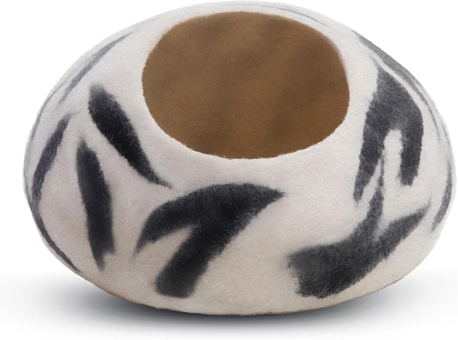 Woolygon Premium Felt Cat Cave Bed - Wool Kitty Beds Handcrafted Kitten Caves Bed for Indoor Cats - Made from 100% Eco-Friendly Merino Wool, Foldable Cat Hidewawy Covered Cat House Pod - Pet Explorer