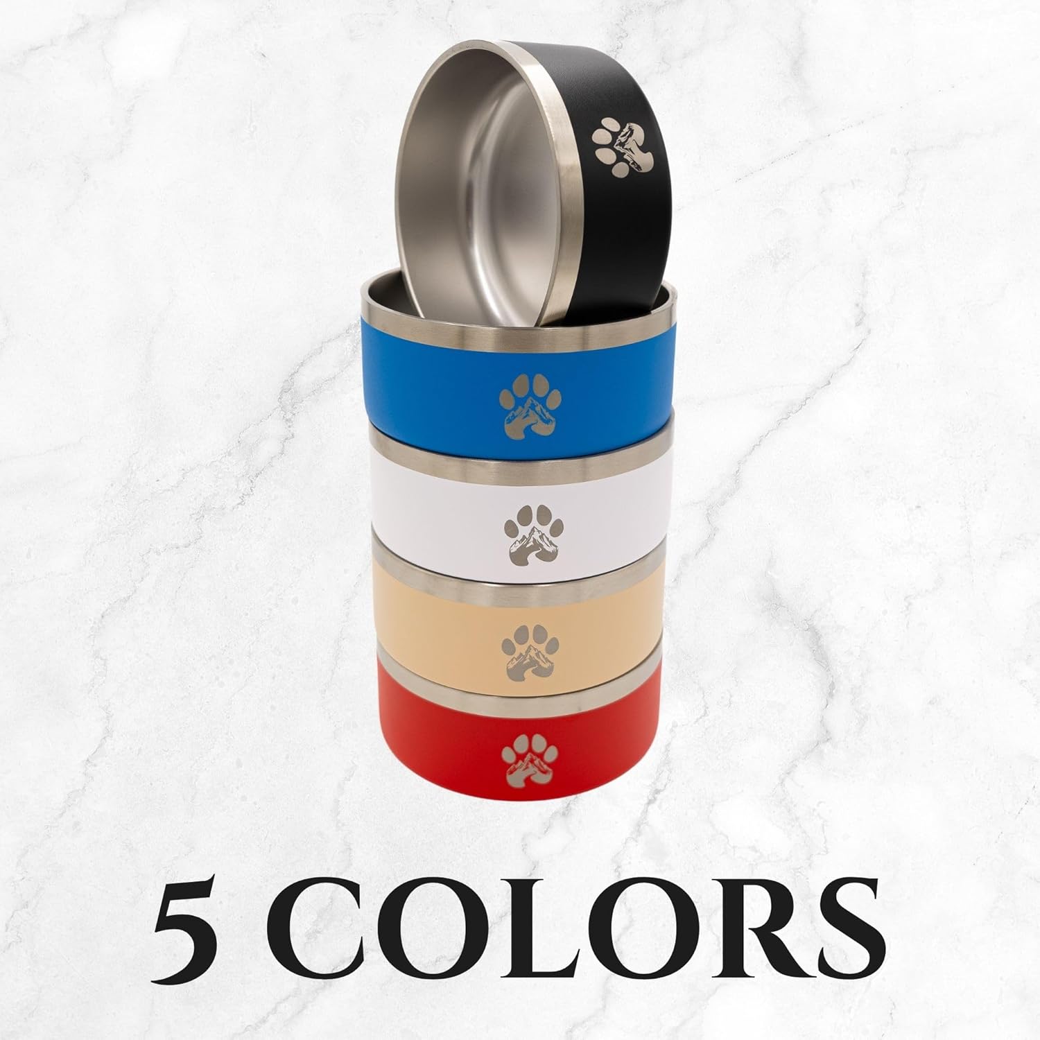 Stainless Steel Dog Bowl for Small-Large Dogs | Double Wall Insulated, Non-Slip Base Heavy Duty Water and Food Bowls for Dogs & Cats | Pet Safe BPA Free & Dishwasher Safe | 16 Oz - Khaki - Pet Explorer