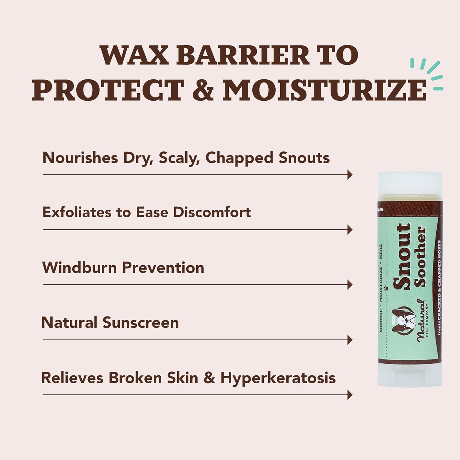 Natural Dog Company Snout Soother, Dog Nose Balm, Wax & Cream for Dry, Cracked Noses, Heals & Moisturizes with Shea Butter & Coconut Oil, Lick-Safe Nose Butter, Made in USA, 0.15 oz. Stick - Pet Explorer