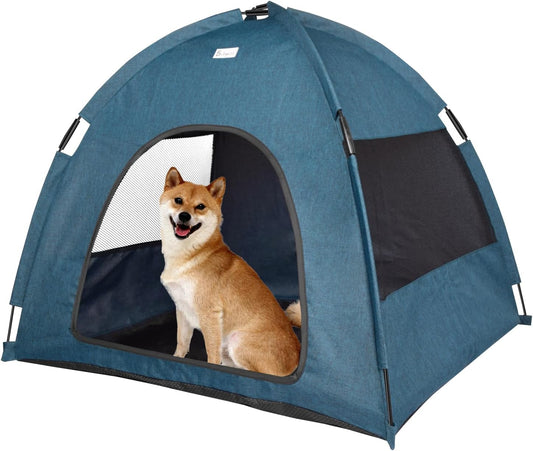 Navy Blue Large Outdoor Cat & Dog Tent - Waterproof, Washable, Indoor/Outdoor, Cave Nest Bed - Pet Explorer