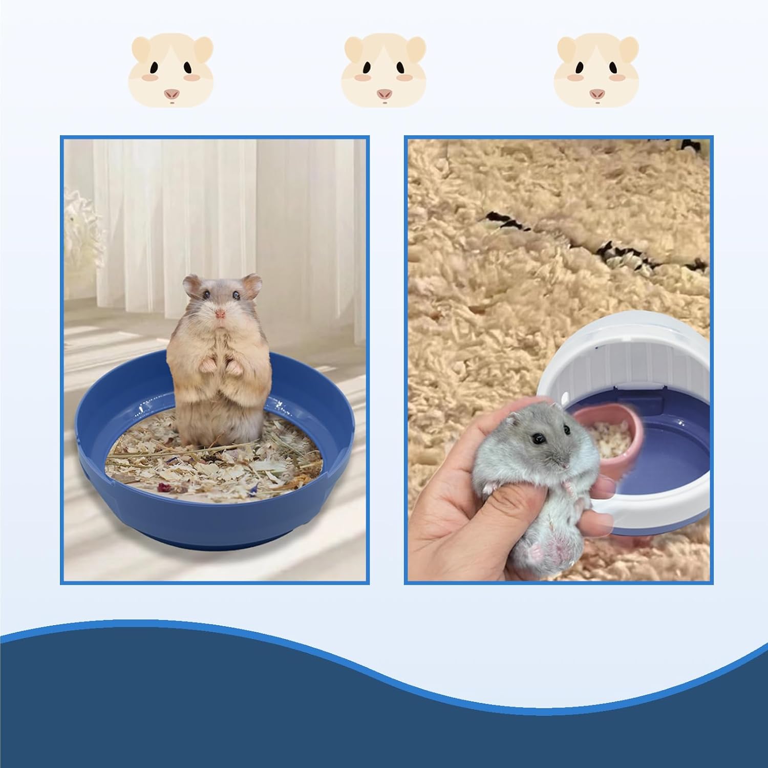 Hamster Carrier Cage Portable Cages Small Animals Carry Travel Case with Water Bottle Plastic Breathable Guinea Pig Outgoing Cage for Dwarf Hamster Ferret Chinchillas Hedgehog (Blue) - Pet Explorer