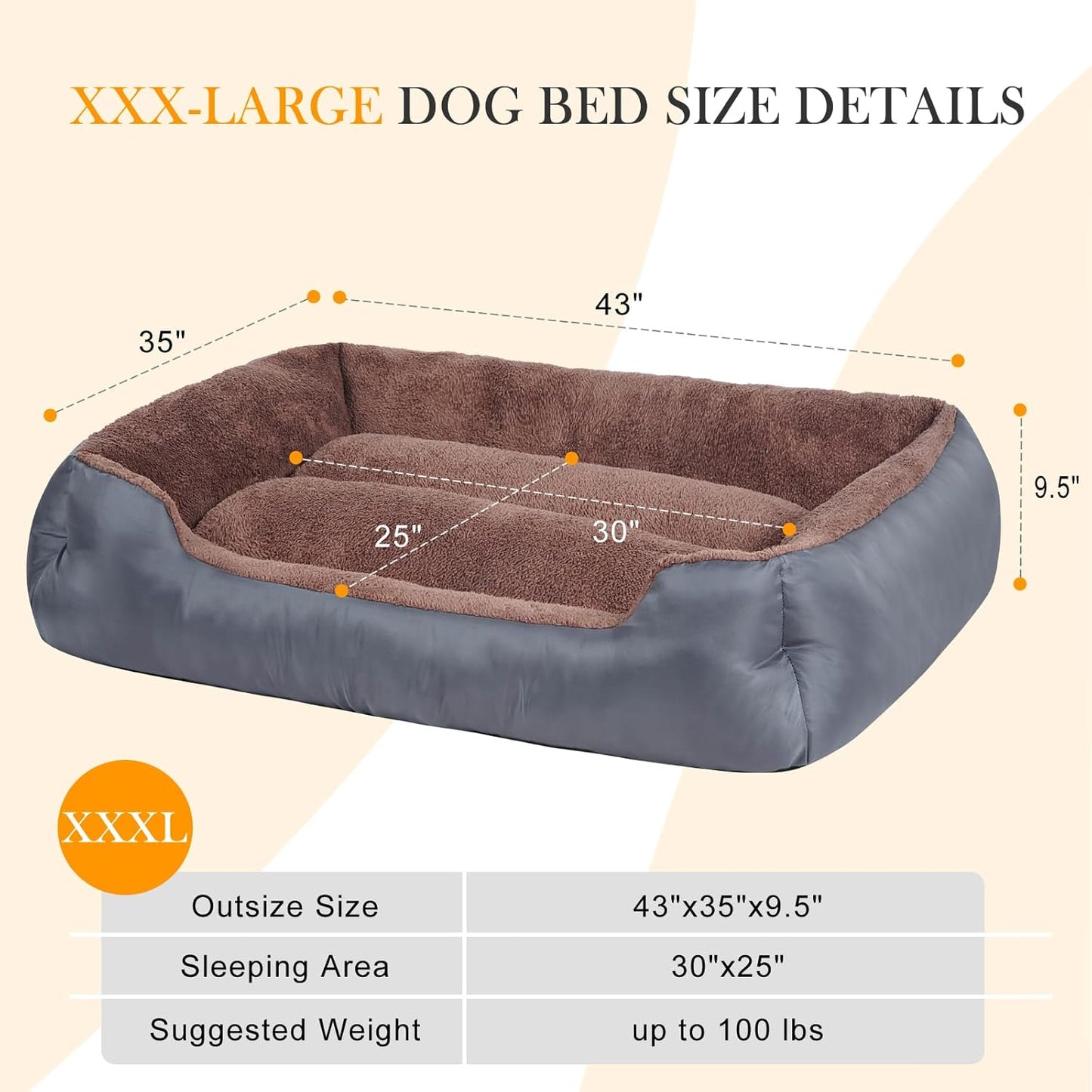 Dog Beds for Jumbo Dogs, Large Pet Beds Machine Washable, Soft Dog Sofa Bed with Non-Slip Bottom - Pet Explorer