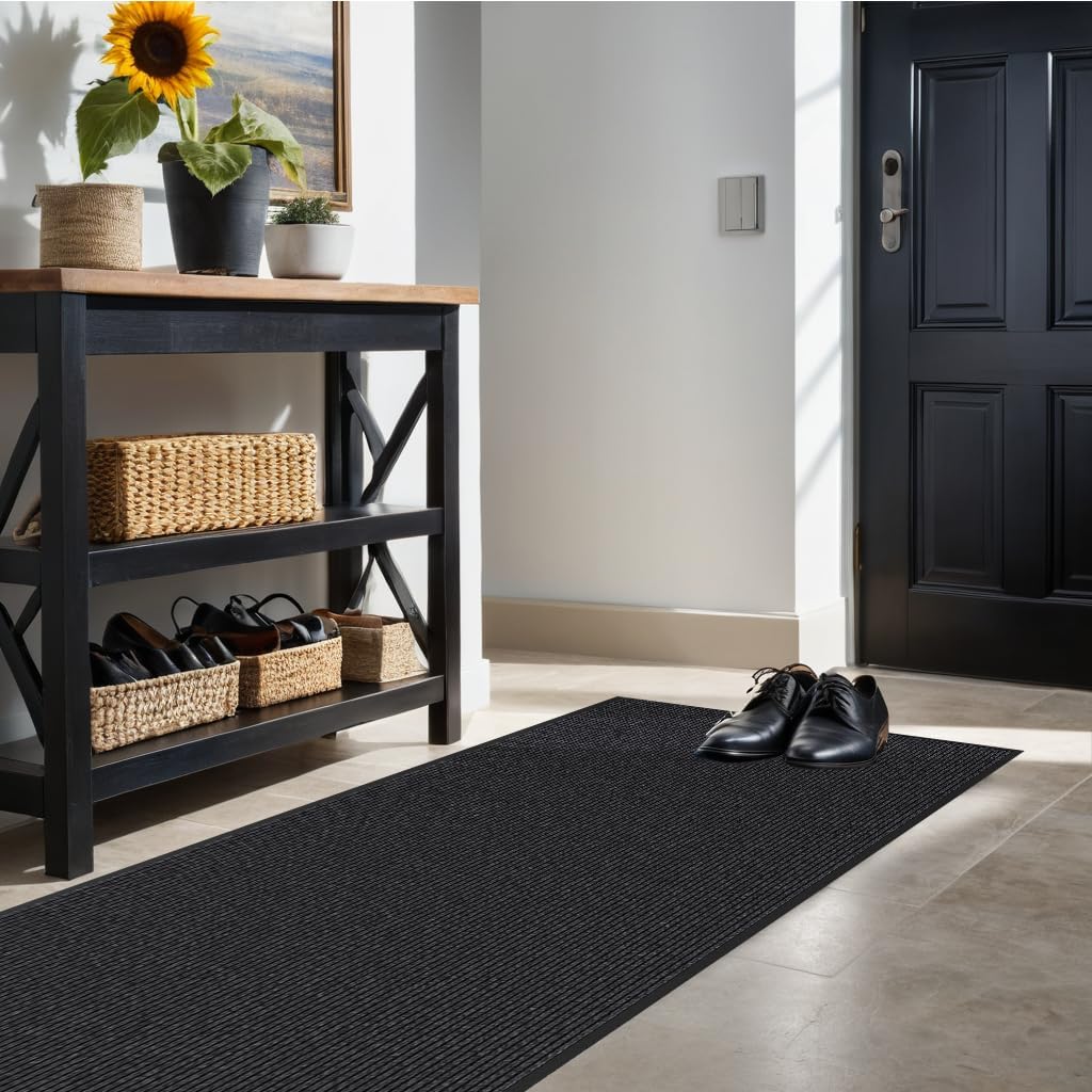 Door Floor Mat Commercial Grade Large Size 3' x 5'Heavy Duty Tough Entry Collection Slip Skid Entrance Mat with Rubber Backing Low Profile and Easy to Clean Indoor Outdoor Rug