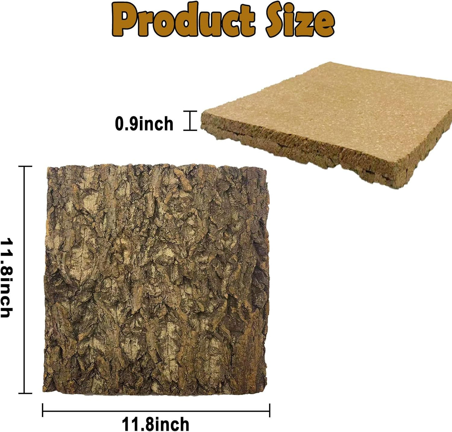 Tfwadmx 2Pcs Terrarium Cork Bark Background, 11.8"x11.8" Thickened Reptile Tank Tree Backdrop Wall Decor Habitat Climbing Mat Decoration for Lizard, Turtle, Gecko, Bearded Dragon, Frog, Chameleon - Pet Explorer