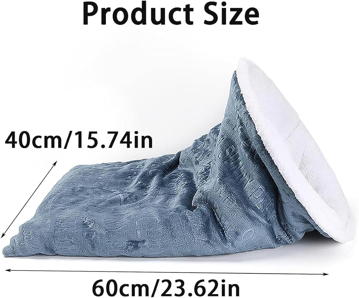 Cozy Cat Winter Sleeping Bag - Self-Warming 360 Wrap Cave Bed, Soft Plush Large Sack for Indoor Cats (B) - Pet Explorer
