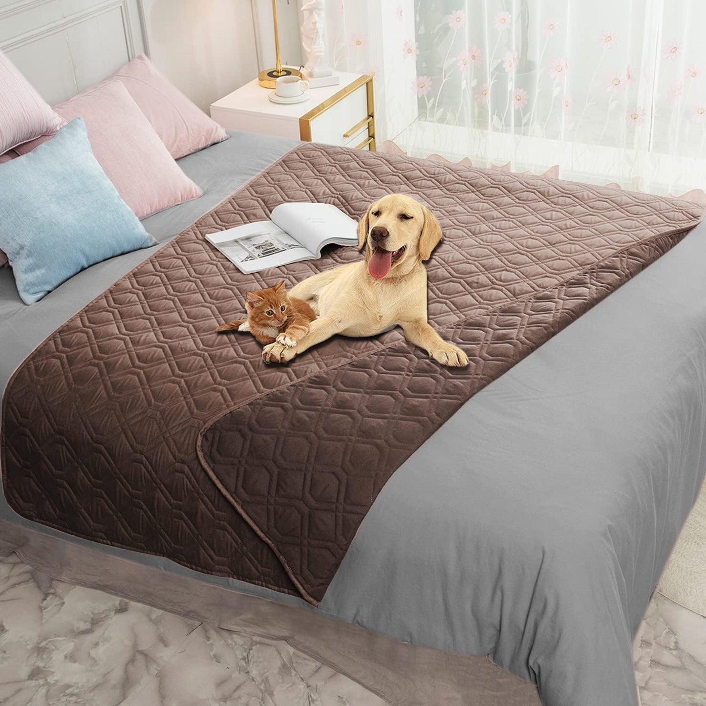 Ameritex Waterproof Blanket Reversible Dog Bed Cover Pet Blanket for Furniture Bed Couch Sofa - Pet Explorer