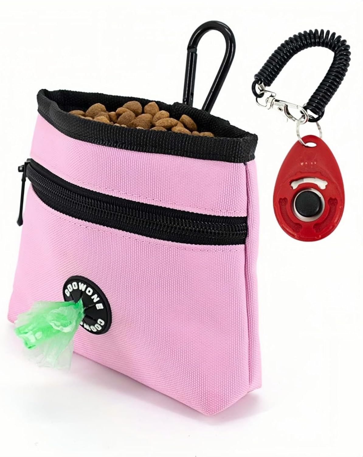 COOWONE Dog Treat Pouch with Pet Training Clicker, Detachable Dog Puppy Training Treat Bag, 900D Oxford Cloth Magnetic Closure Small Dog Walking Bag for Travel or Outdoor Use - Pet Explorer