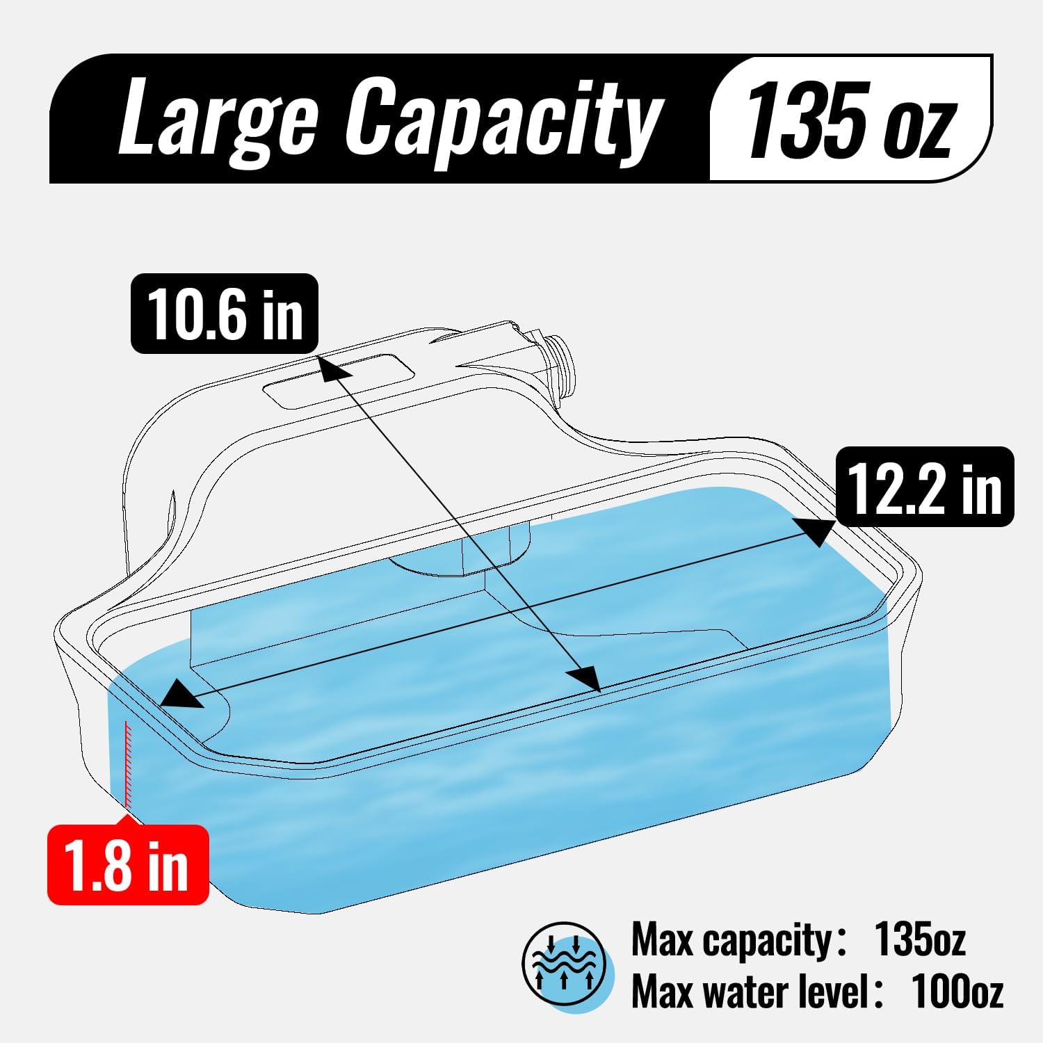 135OZ Automatic Water Dispenser for Dogs Patented Automatic Dog Water Bowl Fit 3/4'' GHT Male Faucet Outdoor Large Dog Water Bowl Include Water Hose Copper Connector Large Drinking Area Brown - Pet Explorer