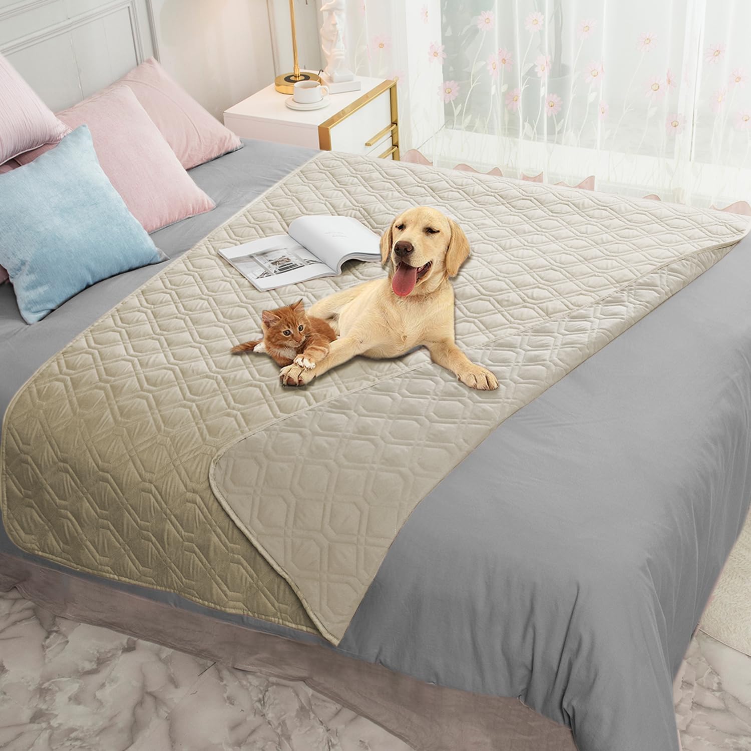 Ameritex Waterproof Dog Bed Cover Pet Blanket for Furniture Bed Couch Sofa Reversible - Pet Explorer