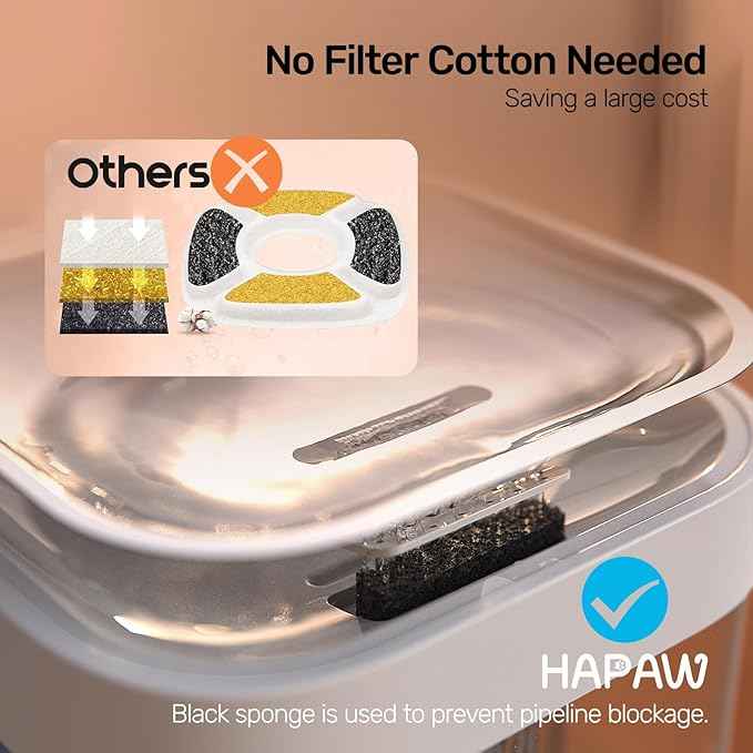 Cat Water Fountain, Wastewater Separation & No Filter Cotton, Pet Water Dispenser with 101oz/3L Large Capacity Tank, Wireless Automatic Water Fountains for Cats Indoor Cat Watering Supplies