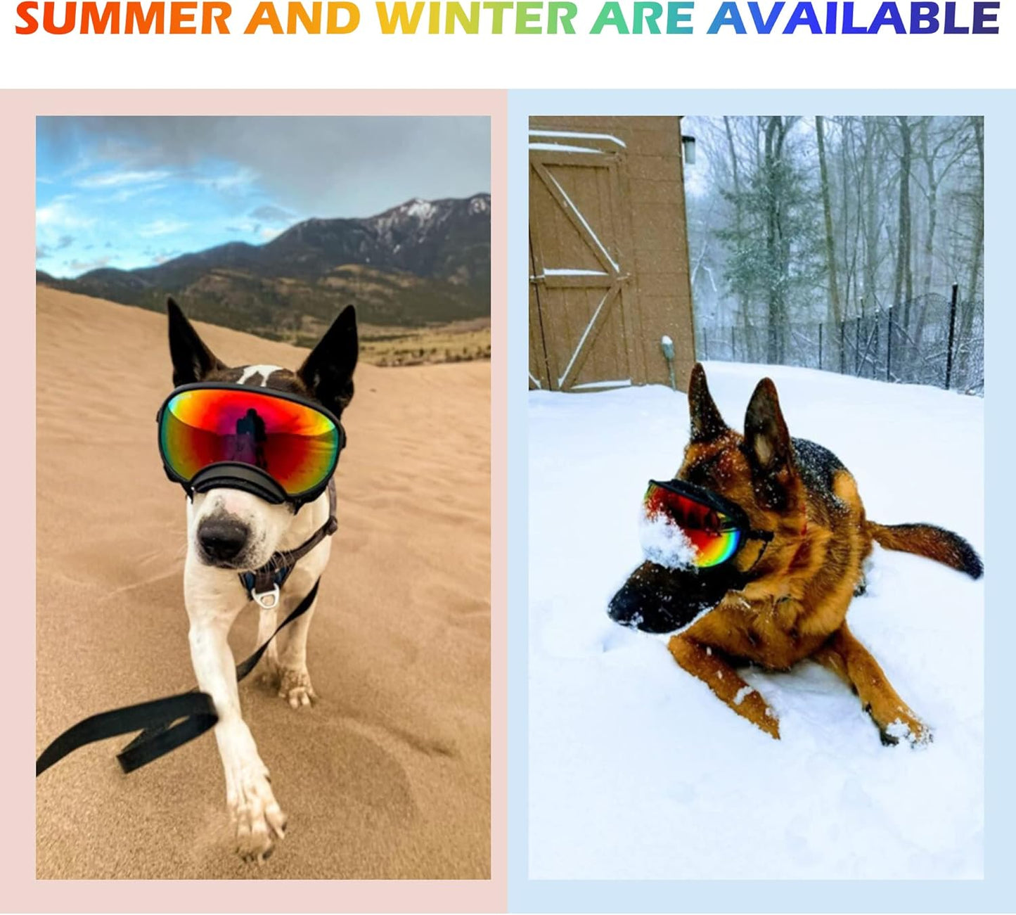 Large Dog Sunglasses with Adjustable Strap UV Protection, Winproof, Suitable for Medium-Large Dogs - Pet Explorer