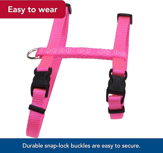Coastal Pet Figure "H" Adjustable Cat Harness - Outdoor Cat Supply - Comfortable for Cats - Secure Snap-Lock Buckles - Blue, 3/8" x 10"-18"