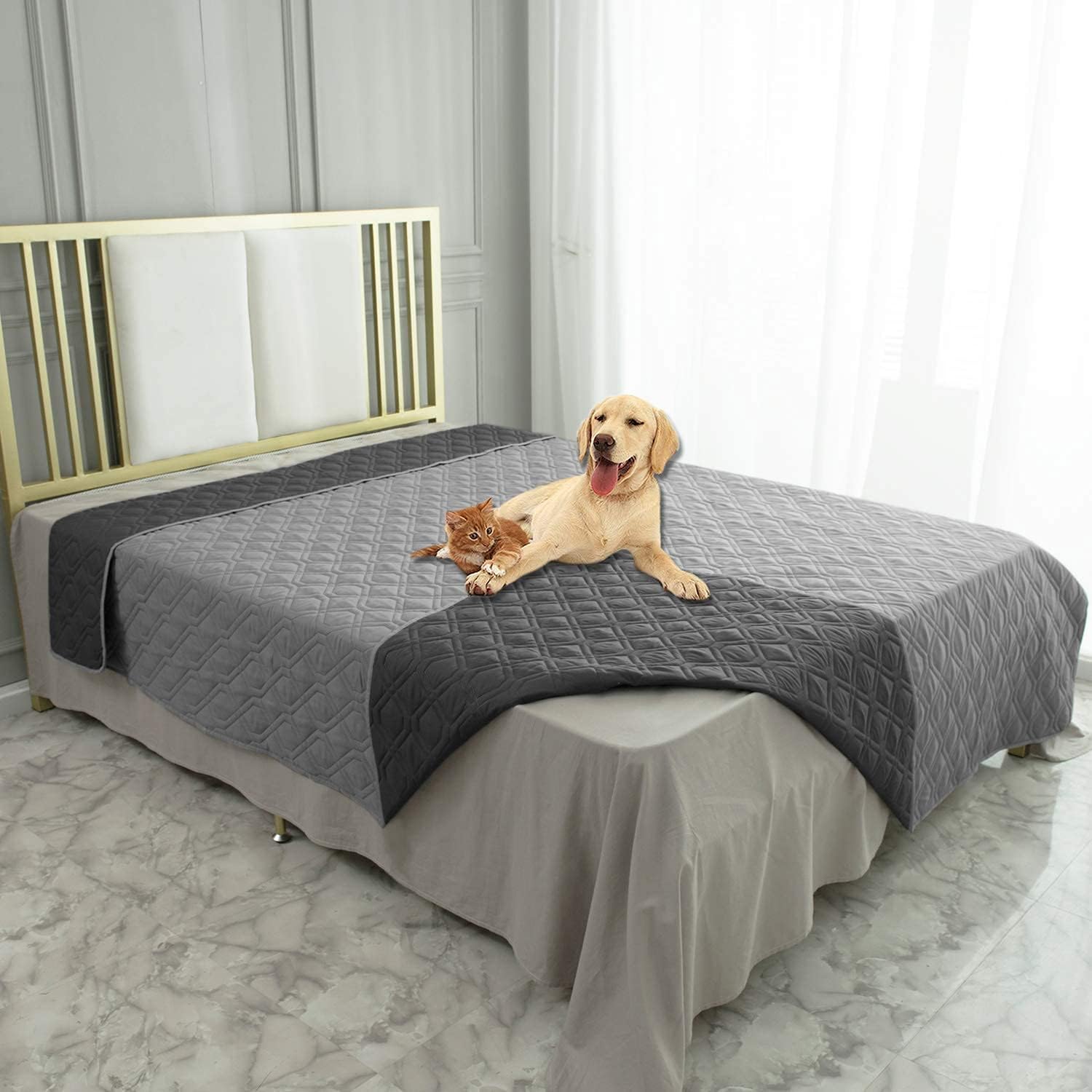 Ameritex Waterproof Dog Bed Cover Pet Blanket for Furniture Bed Couch Sofa Reversible - Pet Explorer