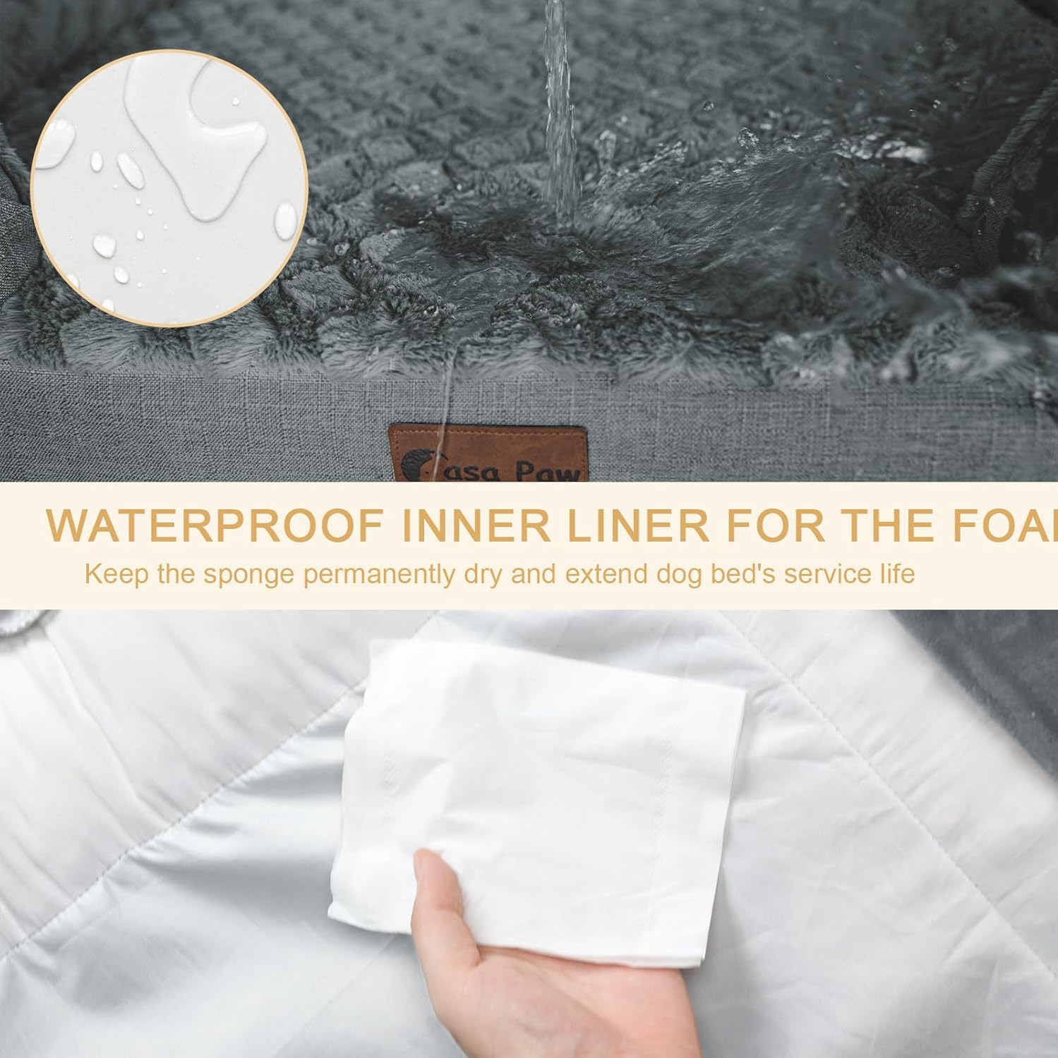 Orthopedic XXL Dog Bed for Extra Large Dogs, Waterproof Memory Foam Dogs Bed with Sides, Egg-Crate Foam and Non-Slip Bottom Big Dog Couch Bed with Washable Removable Cover(XX-Large,Grey) - Pet Explorer