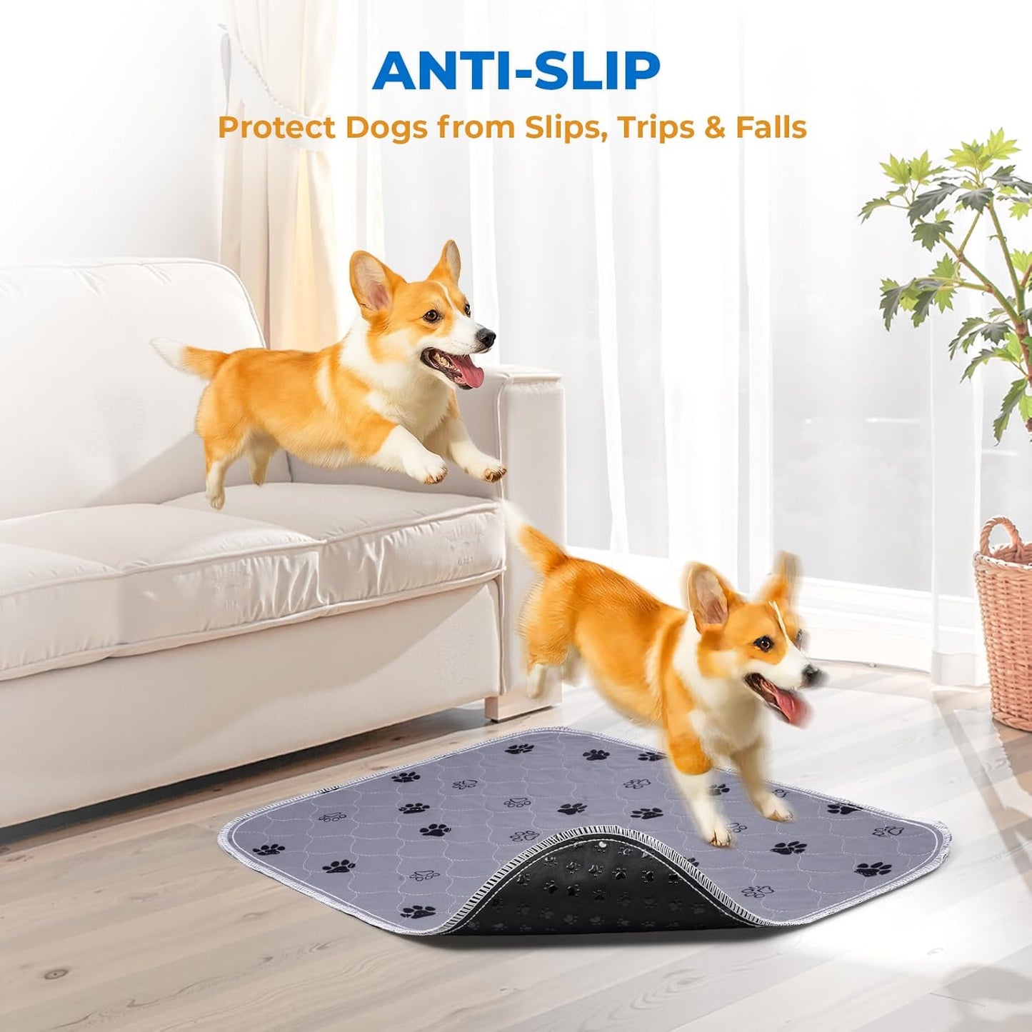 Fostanfly Reusable Puppy Pads, 2 Pack 18"x 24" Washable Pee Pads for Dogs, Absorbent and Leakproof Wee Wee Mat, Waterproof Non Slip Training Mats for Potty, Crate, Playpen, Bed, Sofa - Pet Explorer