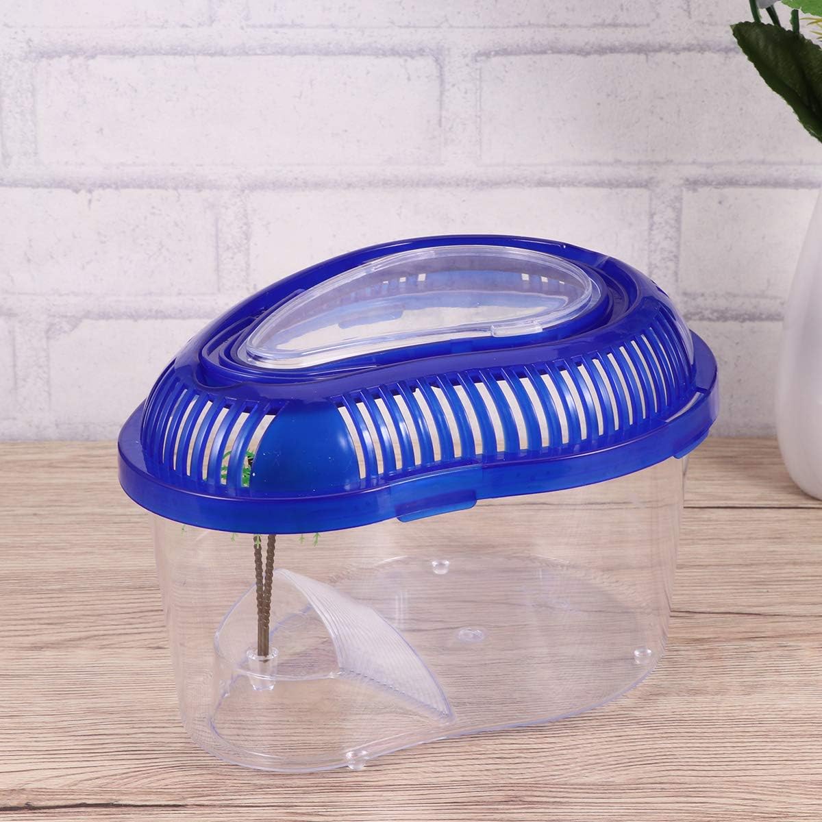 POPETPOP Reptile Carrier - Reptile Terrarium Habitat Small Turtle Tank, Turtle Container, Reptile Carrier with Cover and Handle - Above Tank Basking for Mini Pet Houses(Small) - Pet Explorer