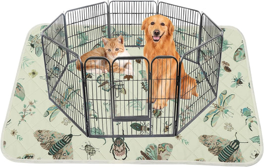 IEUUMLER Washable Pee Pads for Dogs, 1 Pack Insect Pattern Reusable Waterproof Puppy Potty Pads, Non-Slip Absorbent Pet Training Pads for Playpen Crate Bed EU014 - Pet Explorer