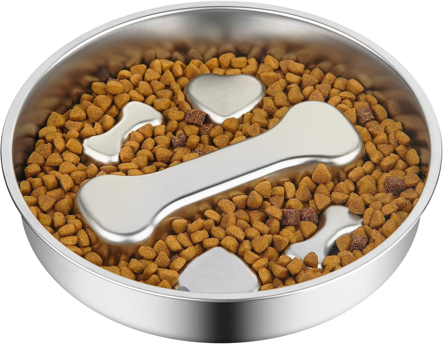 Slow Feeder Dog Bowl - 2 Cups Stainless Steel Dog Slow Feeder Food Bowl, Metal Non-Slip Lick Plate,Puppy or Cat Food Holder,Pet Supplies,Puzzle Maze Dish for Small & Medium Sized Breeds - Pet Explorer