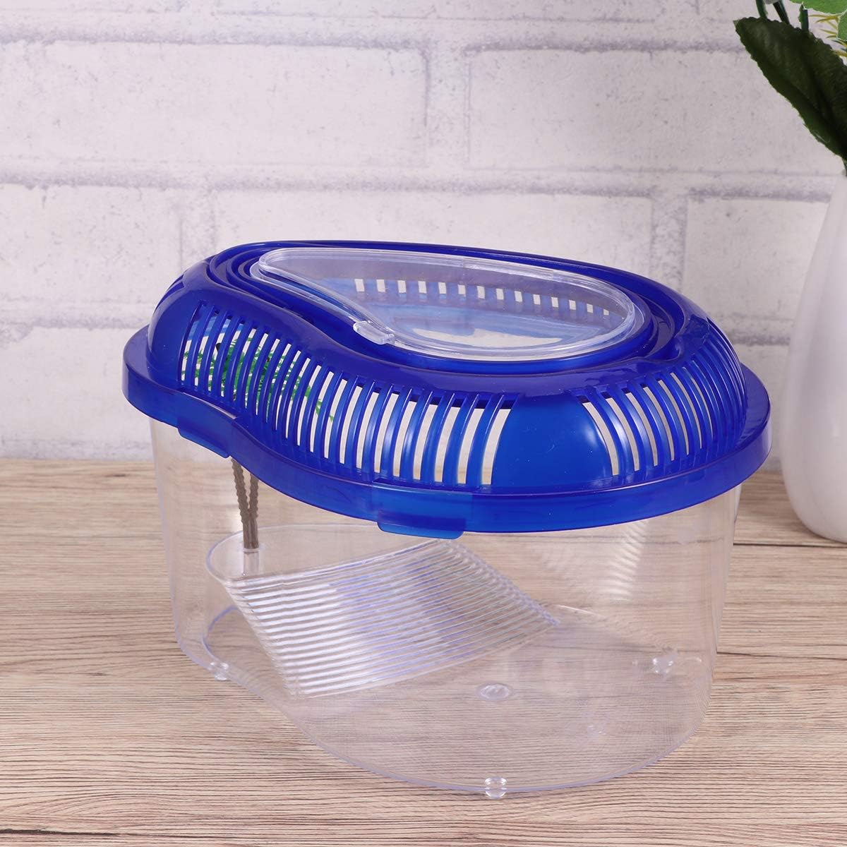 POPETPOP Reptile Carrier - Reptile Terrarium Habitat Small Turtle Tank, Turtle Container, Reptile Carrier with Cover and Handle - Above Tank Basking for Mini Pet Houses(Small) - Pet Explorer