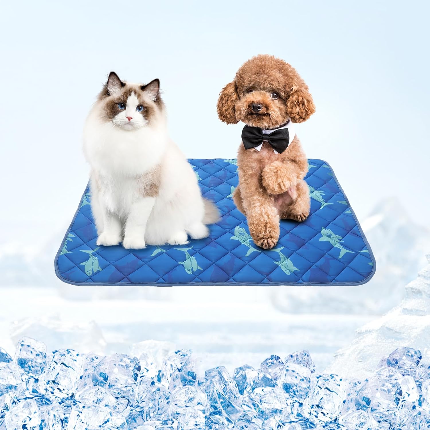 Homimp Dog Cooling Mat,19.5" x 27.5" Thicken Self-Cooling Mat for Dog&Cat,Internal Waterproof& Endothermic,Washable Pet Ice Cool Pad Blanket,Pet Sleeping Pad for Indoor Outdoor in Summer, Non-Toxic - Pet Explorer