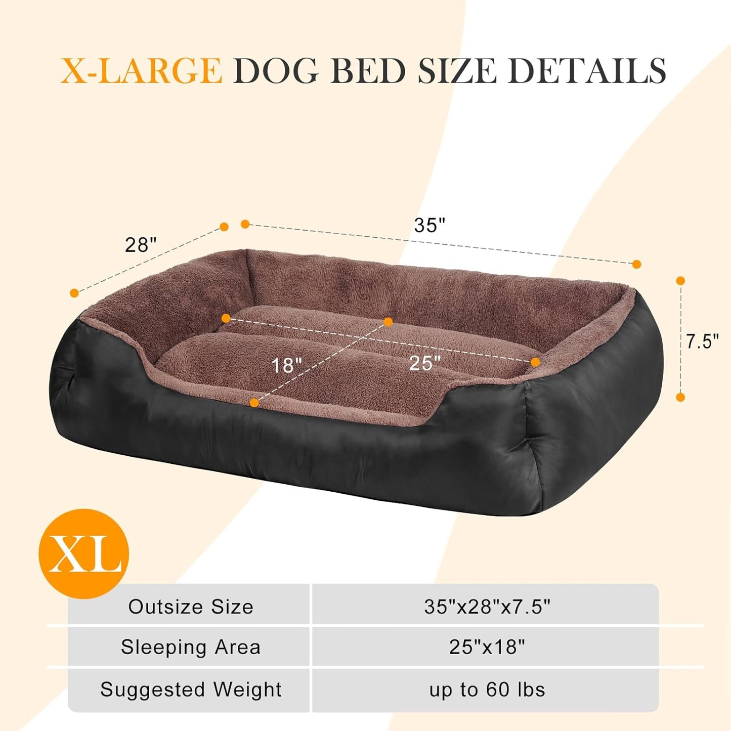 Dog Bed for Large Dogs, Large Dog Bed, Warming Soft Pet Bed, Durable Pet Bed with Anti-Slip Bottom - Pet Explorer