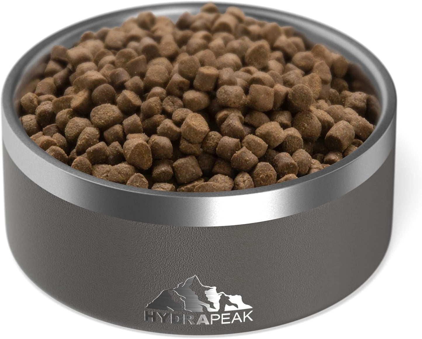 Hydrapeak Dog Bowl; Non Slip Stainless Steel; Water and Food Dish; Large Sized and Small Dogs; 32oz 64oz; Multiple Sizes; 4 Cup | Graphite - Pet Explorer