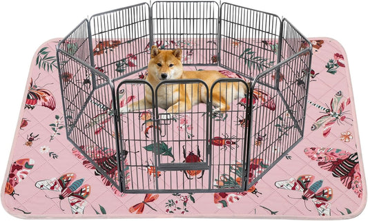 IEUUMLER Washable Pee Pads for Dogs, 1 Pack Insect Pattern Reusable Waterproof Puppy Potty Pads, Non-Slip Absorbent Pet Training Pads for Playpen Crate Bed EU014 - Pet Explorer