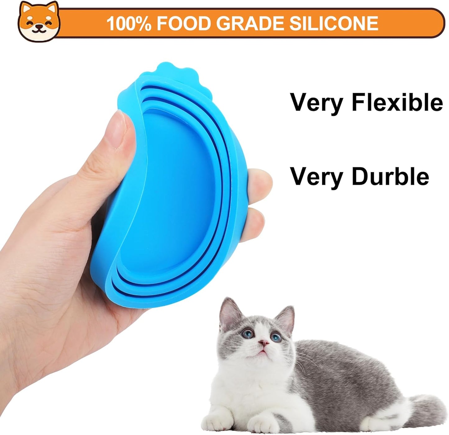 3 Pack Pet Food Can Covers, Silicone Universal Can Lids for Dog & Cat Food, BPA Free, One Fit Most Standard Size Can Lids Top Blue/Green/Red